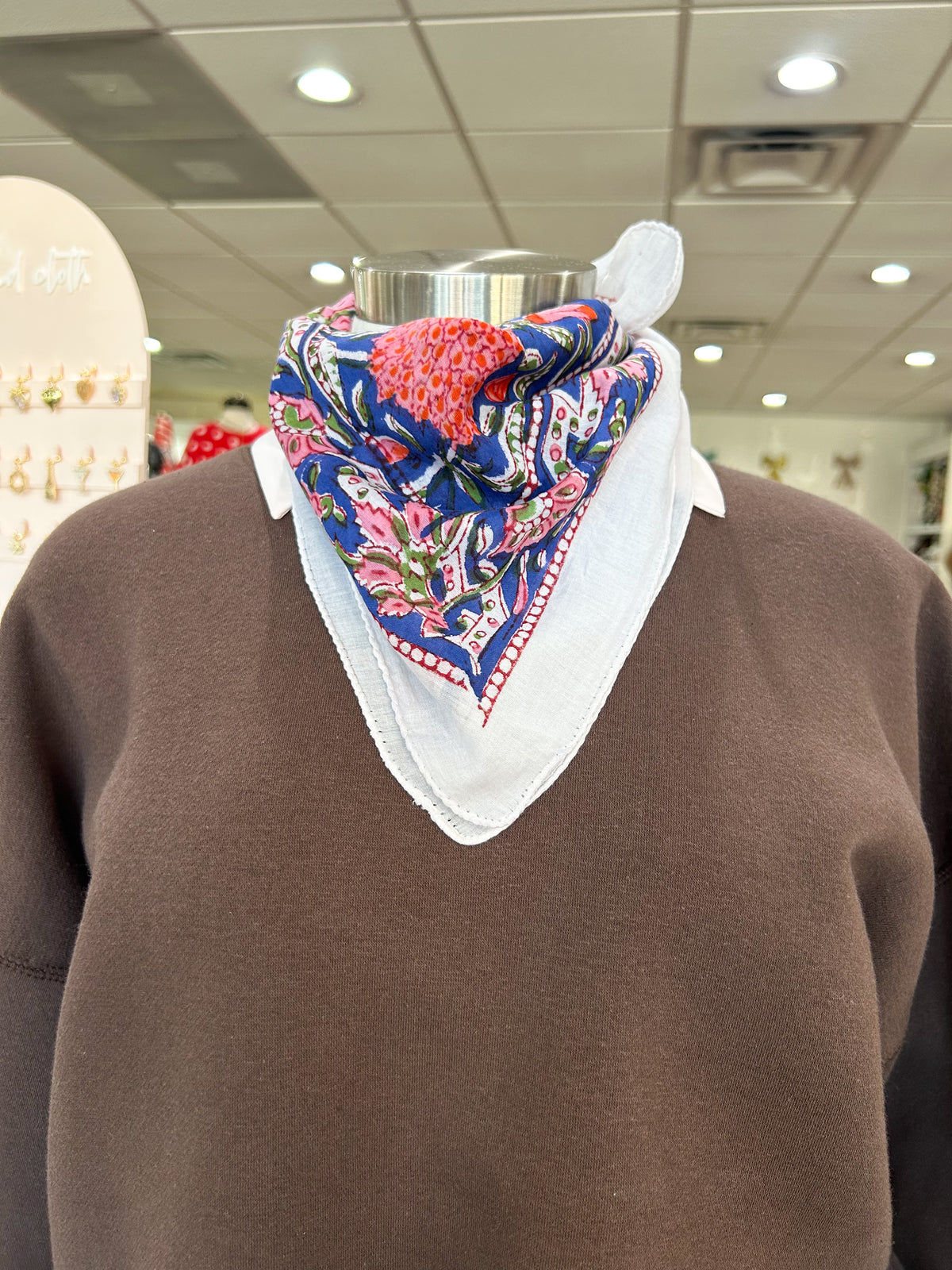 Blue Floral Bandana