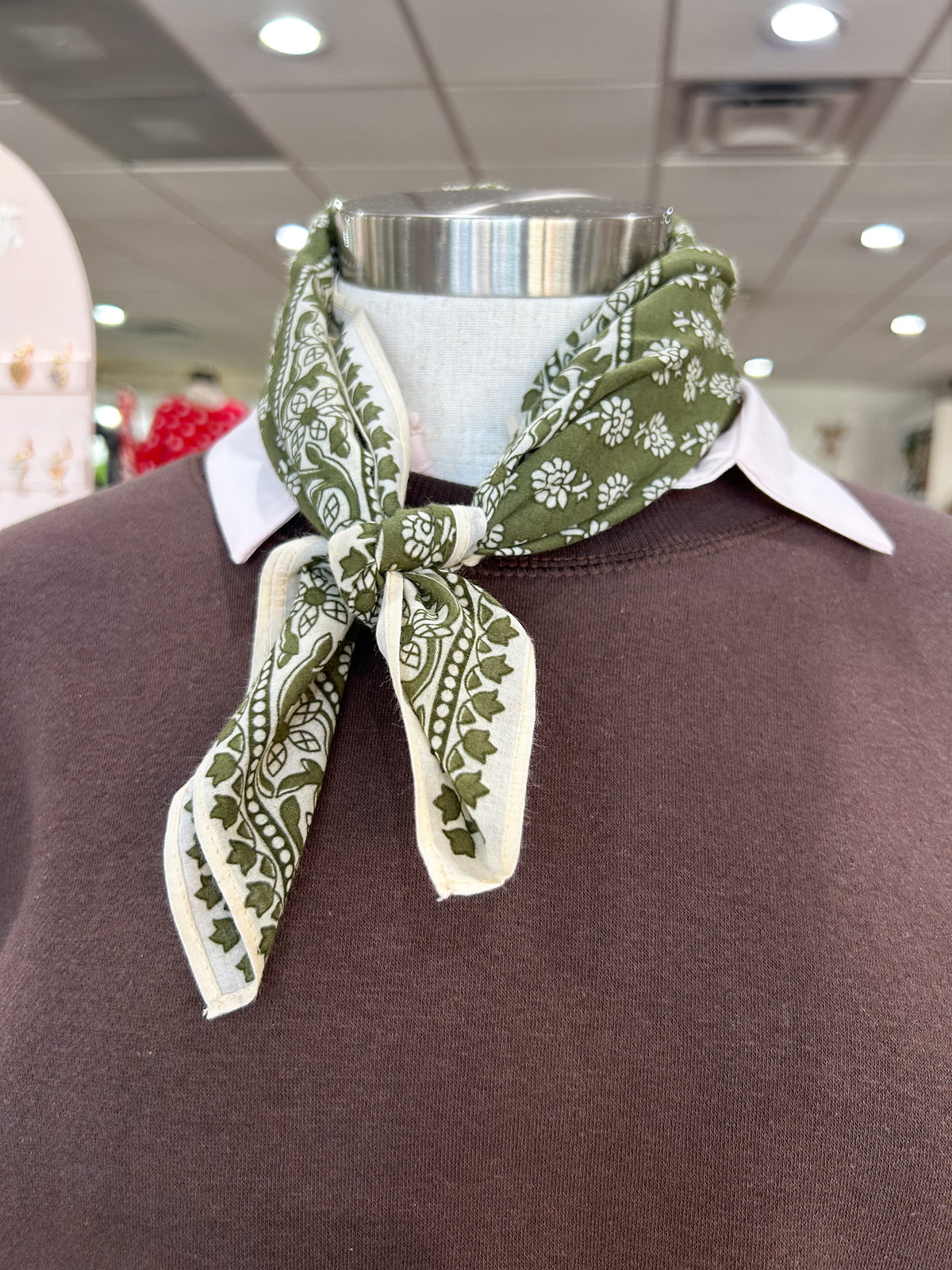 Olive Floral Bandana