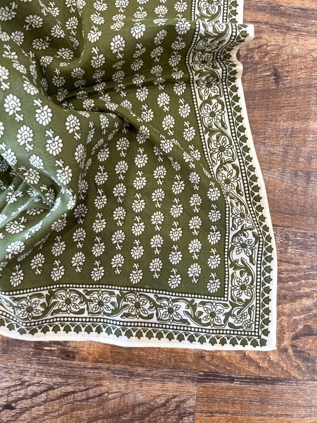 Olive Floral Bandana
