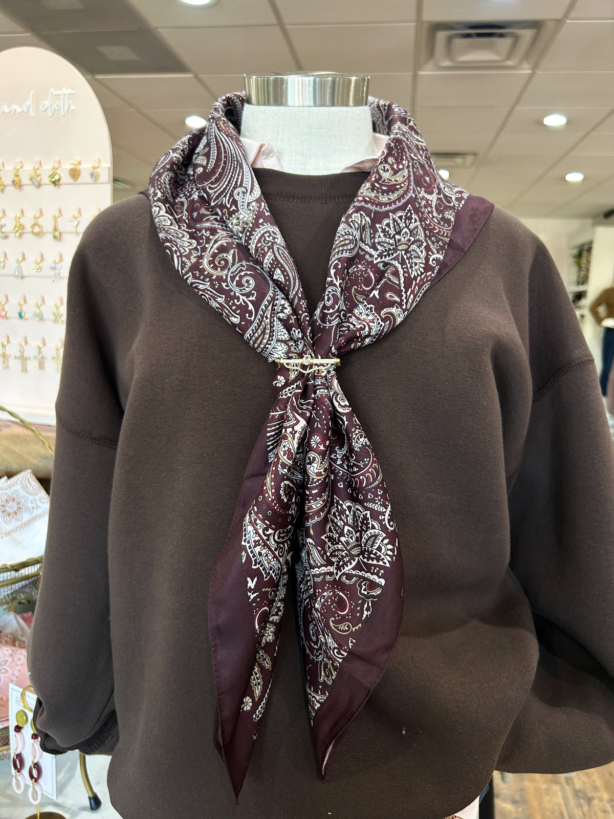 Large Burgundy Paisley Scarf