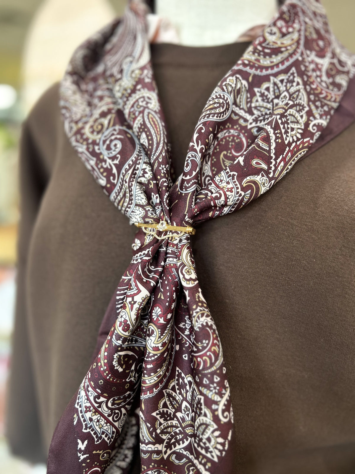 Large Burgundy Paisley Scarf