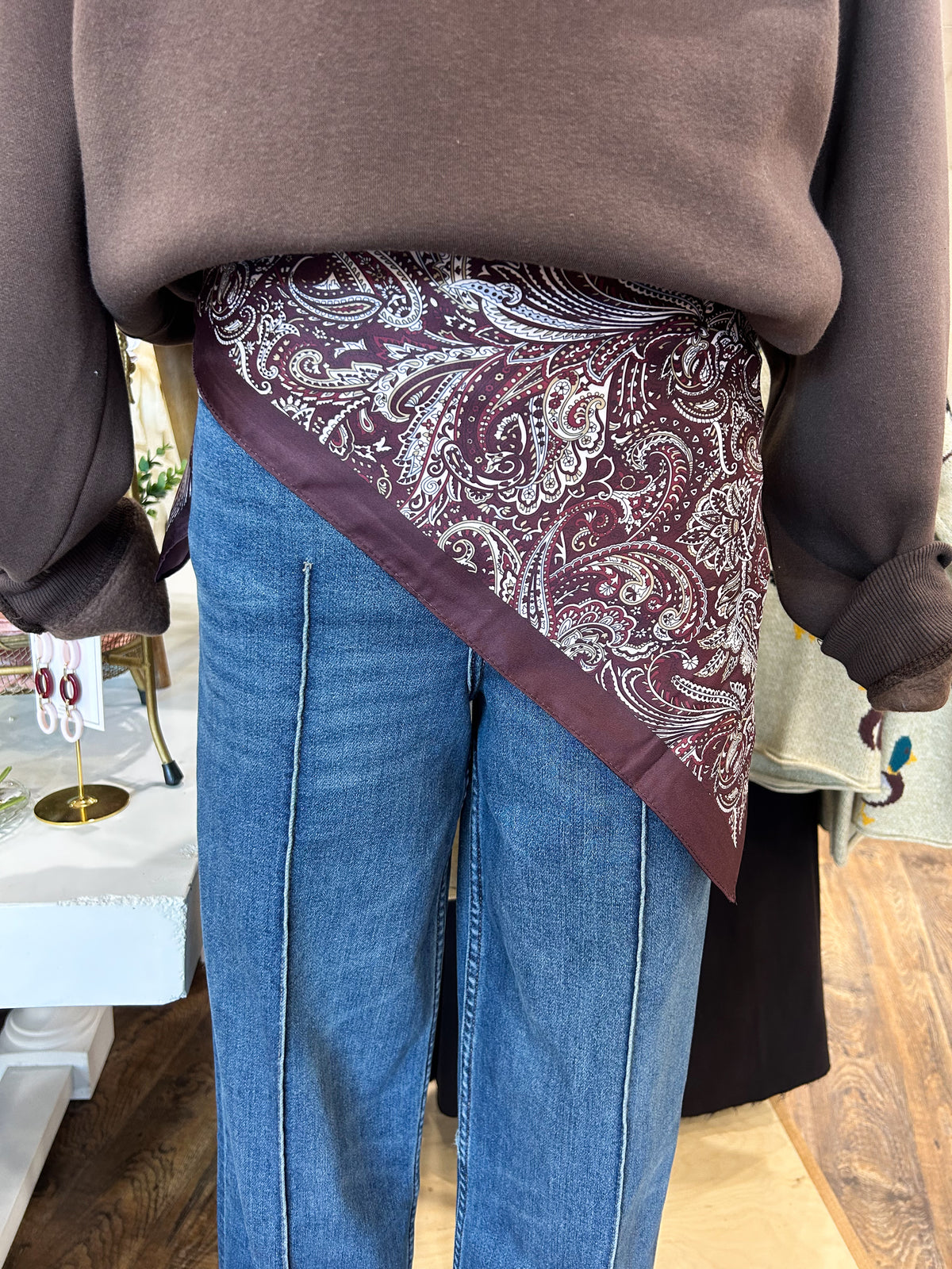 Large Burgundy Paisley Scarf