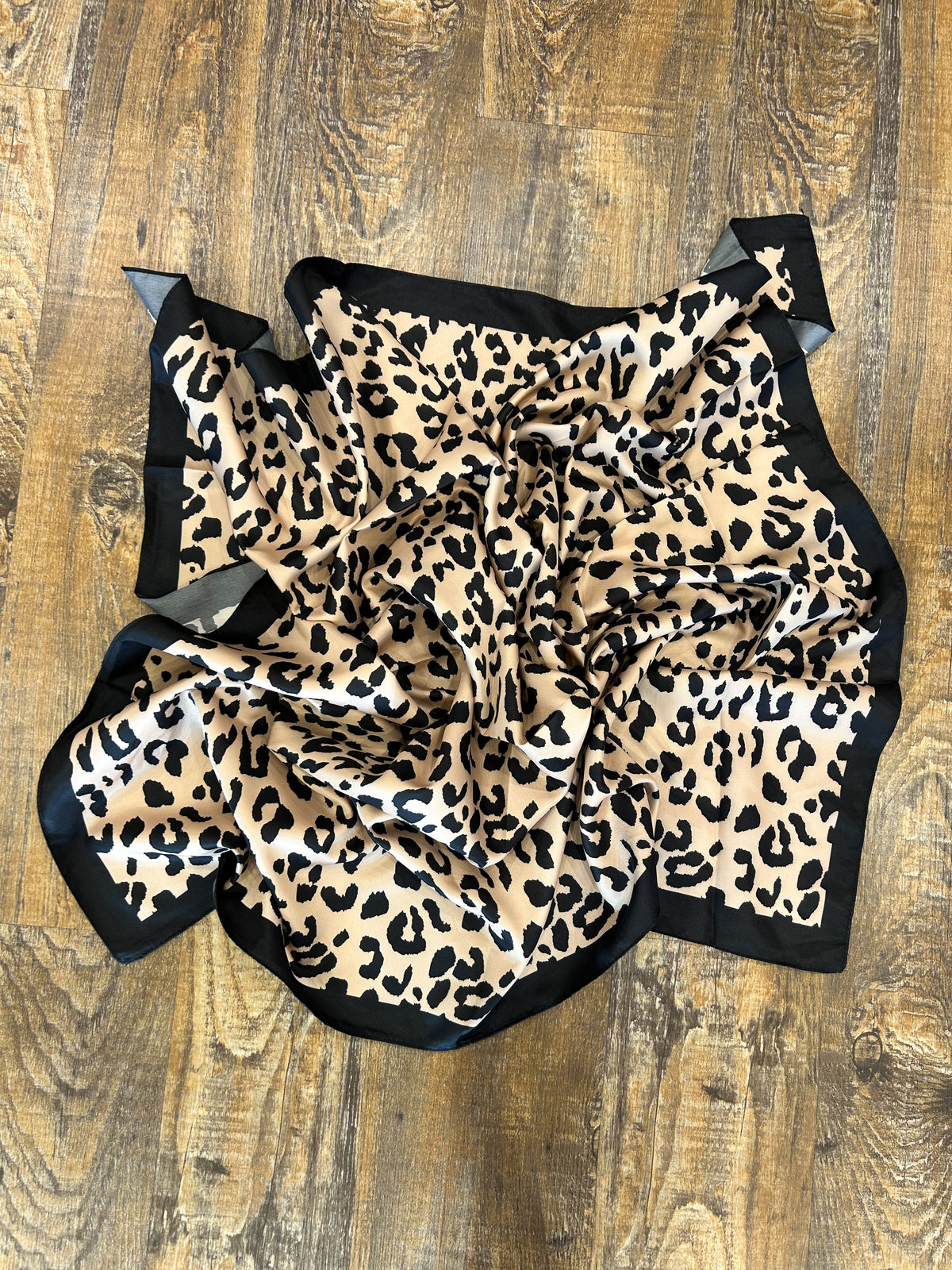 Large Tan Leopard Scarf
