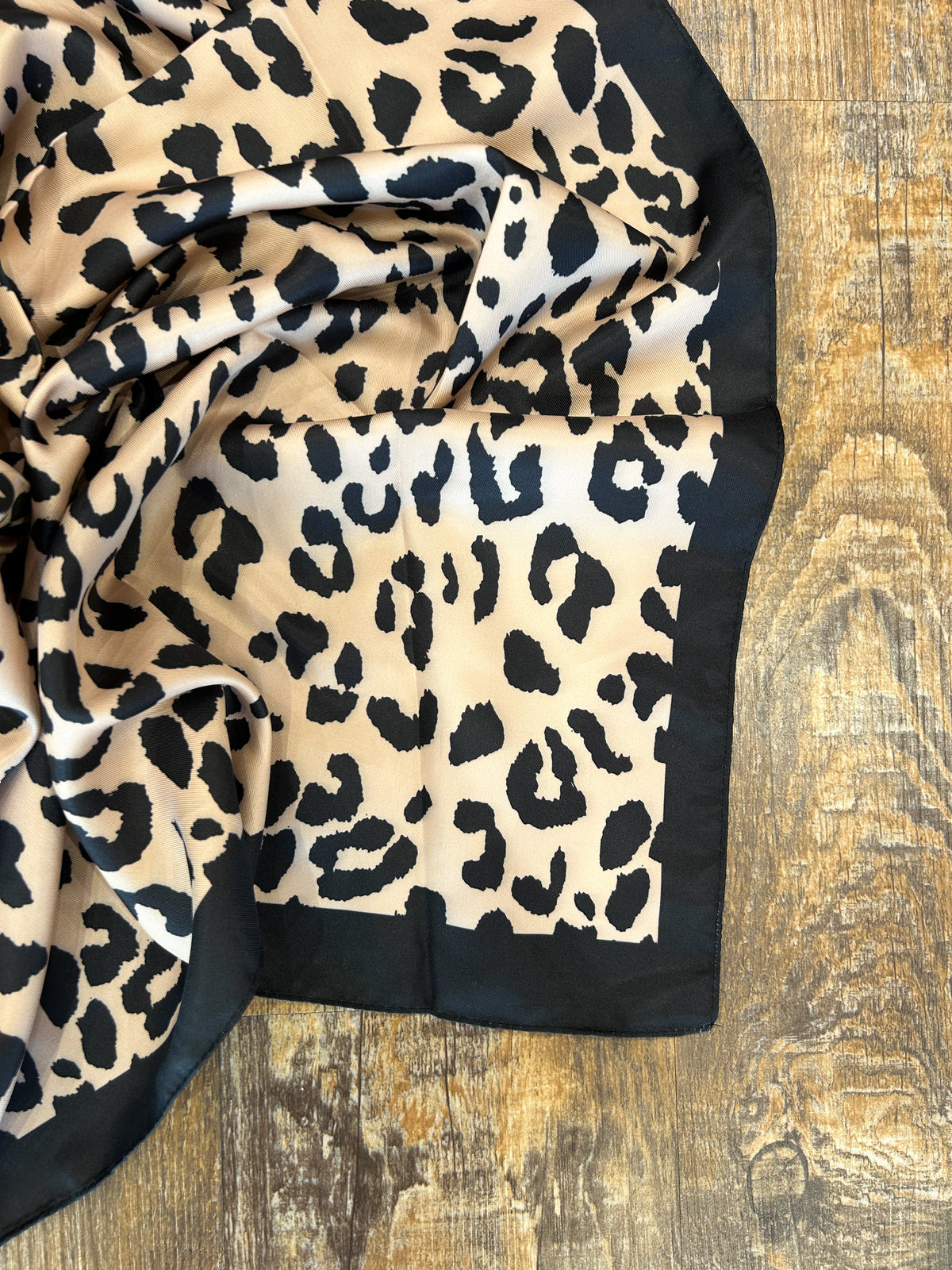 Large Tan Leopard Scarf