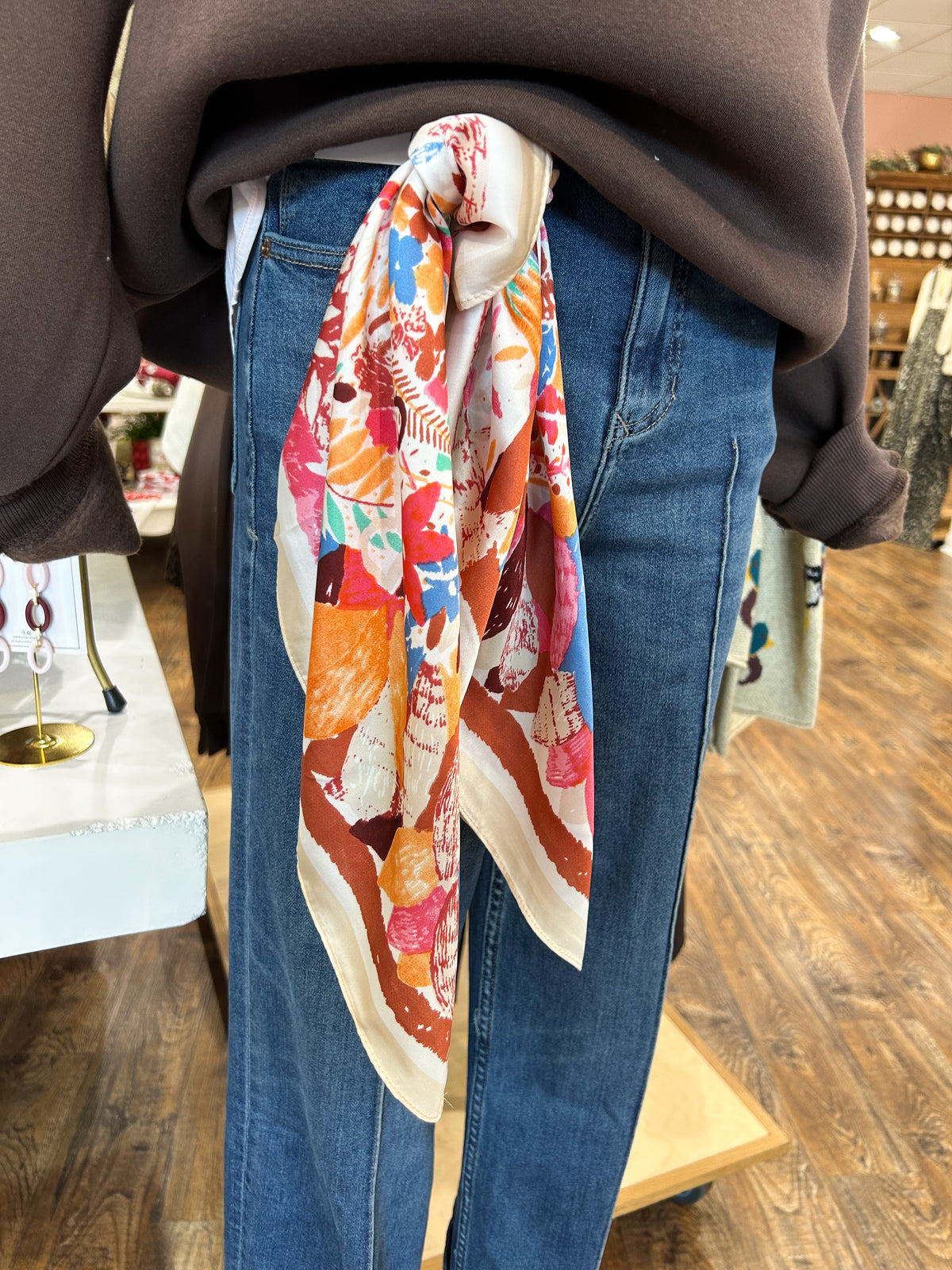 Colorful Floral Silk Bandana