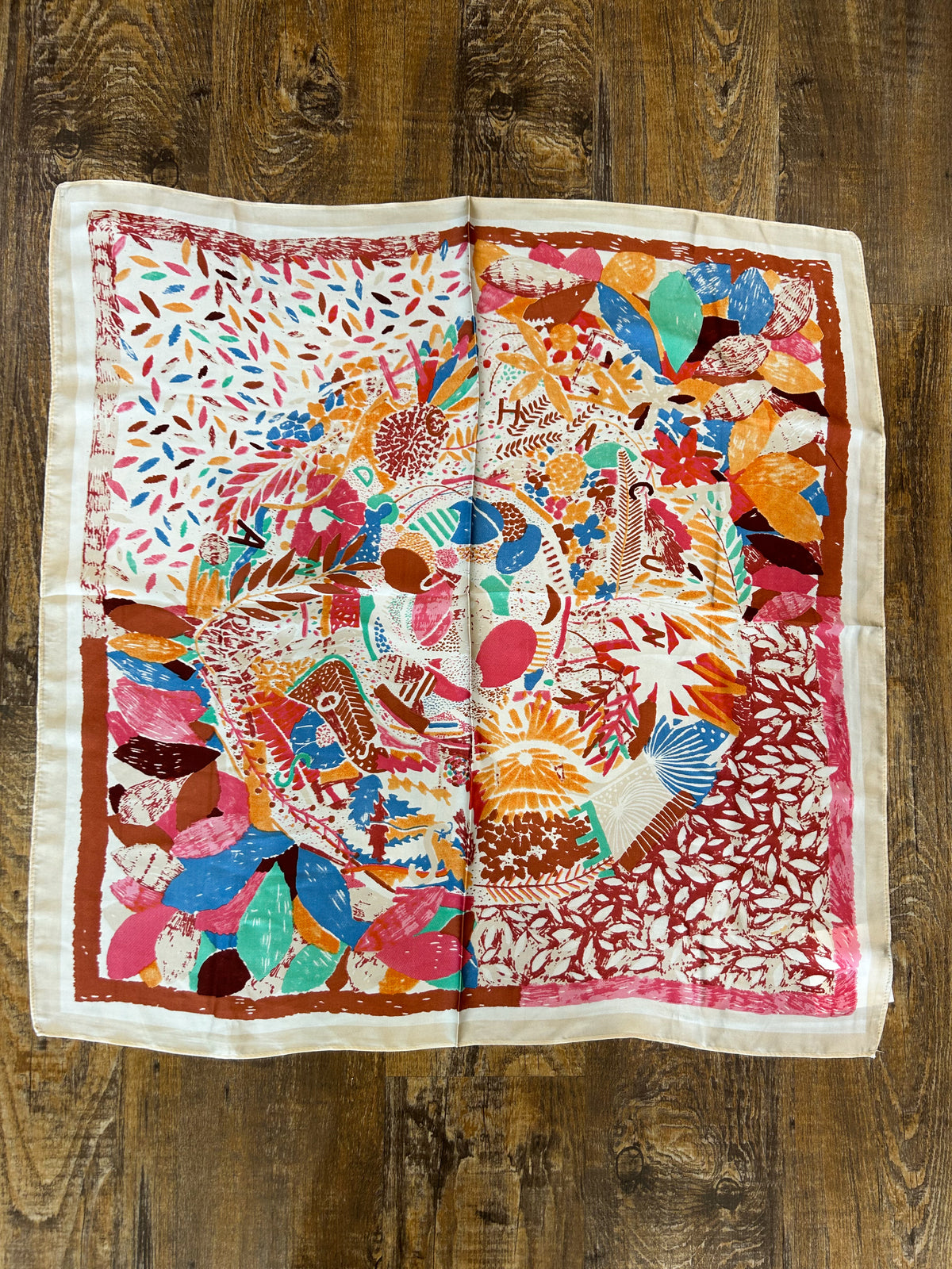 Colorful Floral Silk Bandana