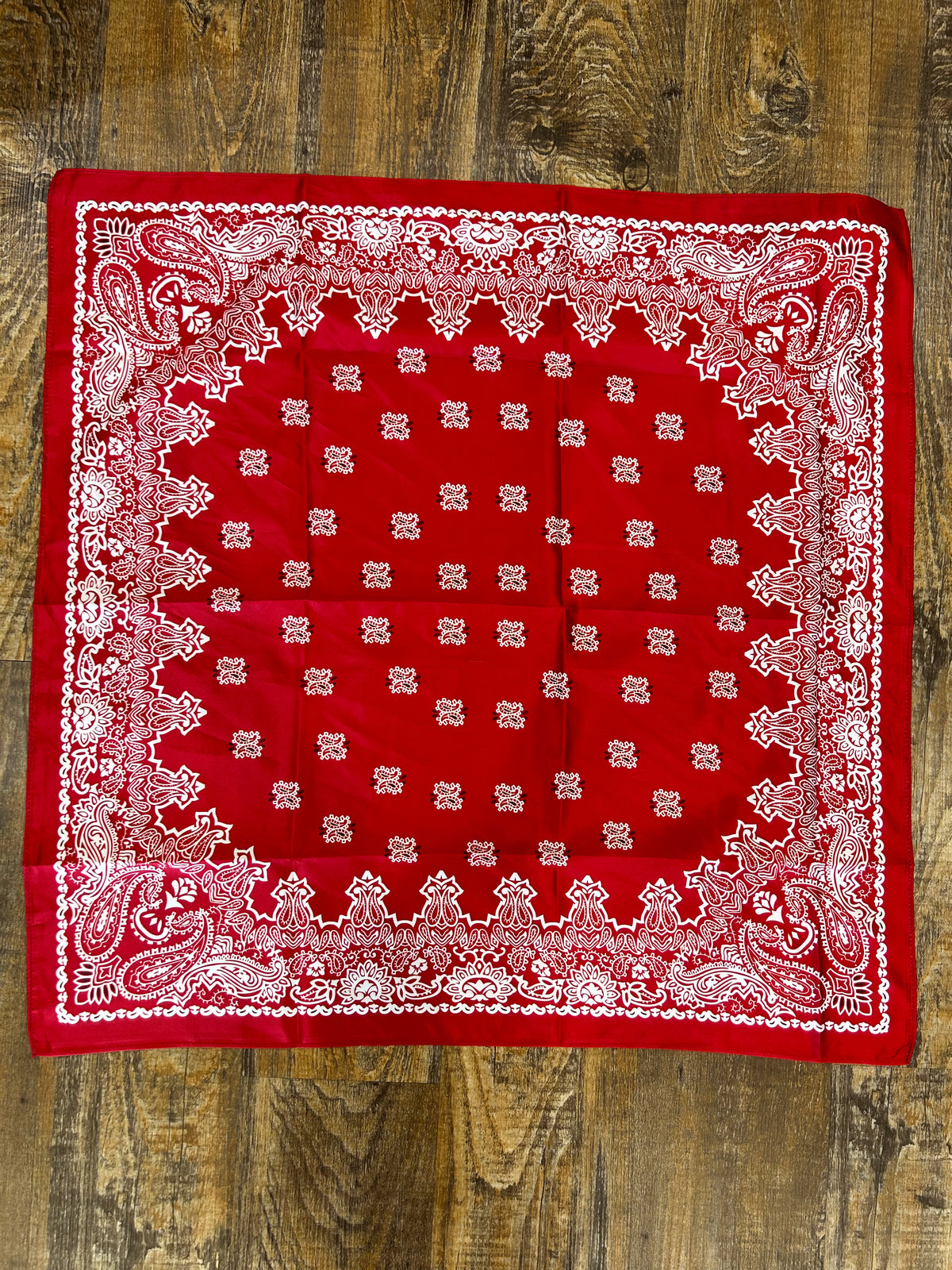 True Red Paisley Silk Bandana