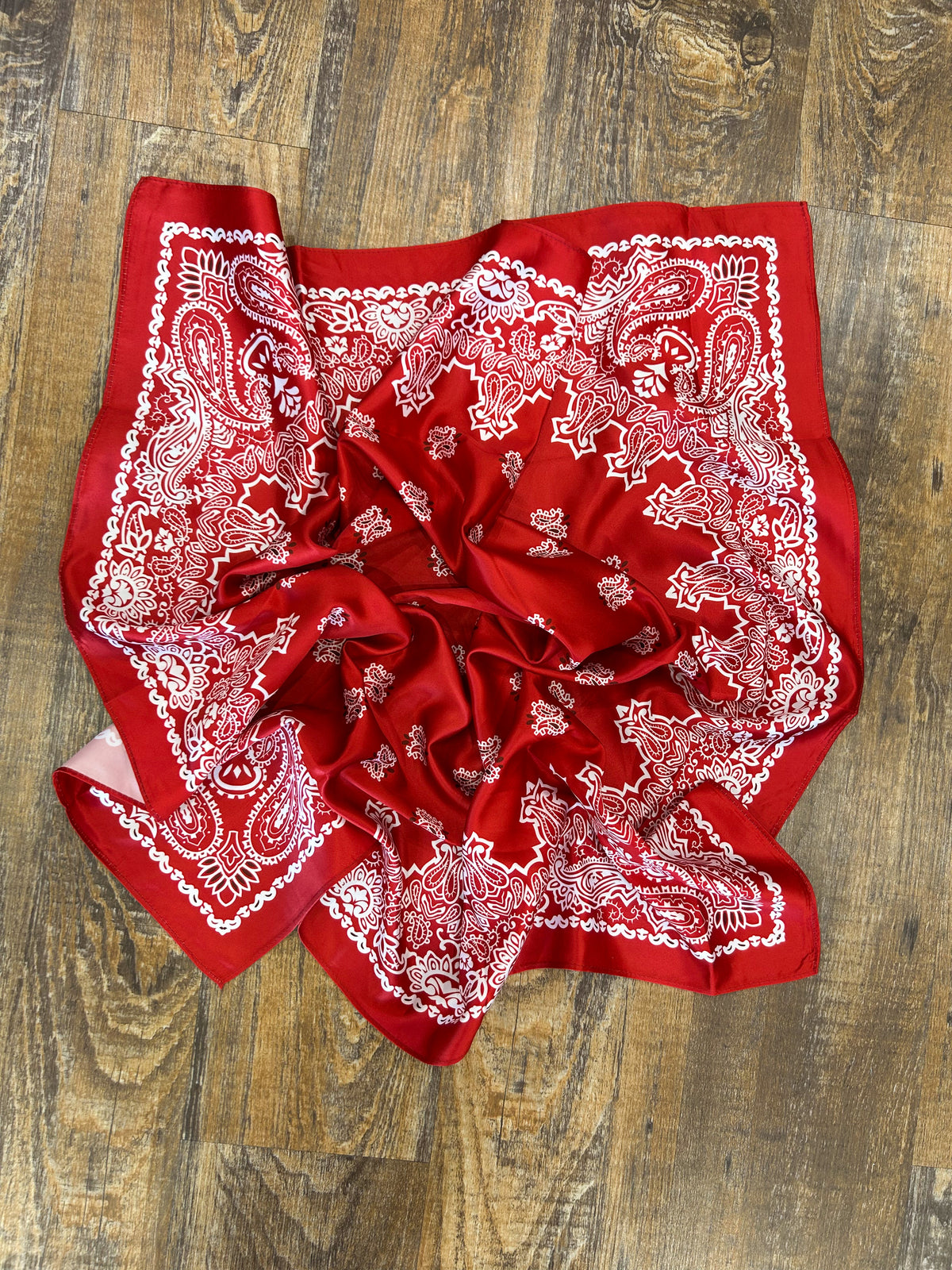 True Red Paisley Silk Bandana