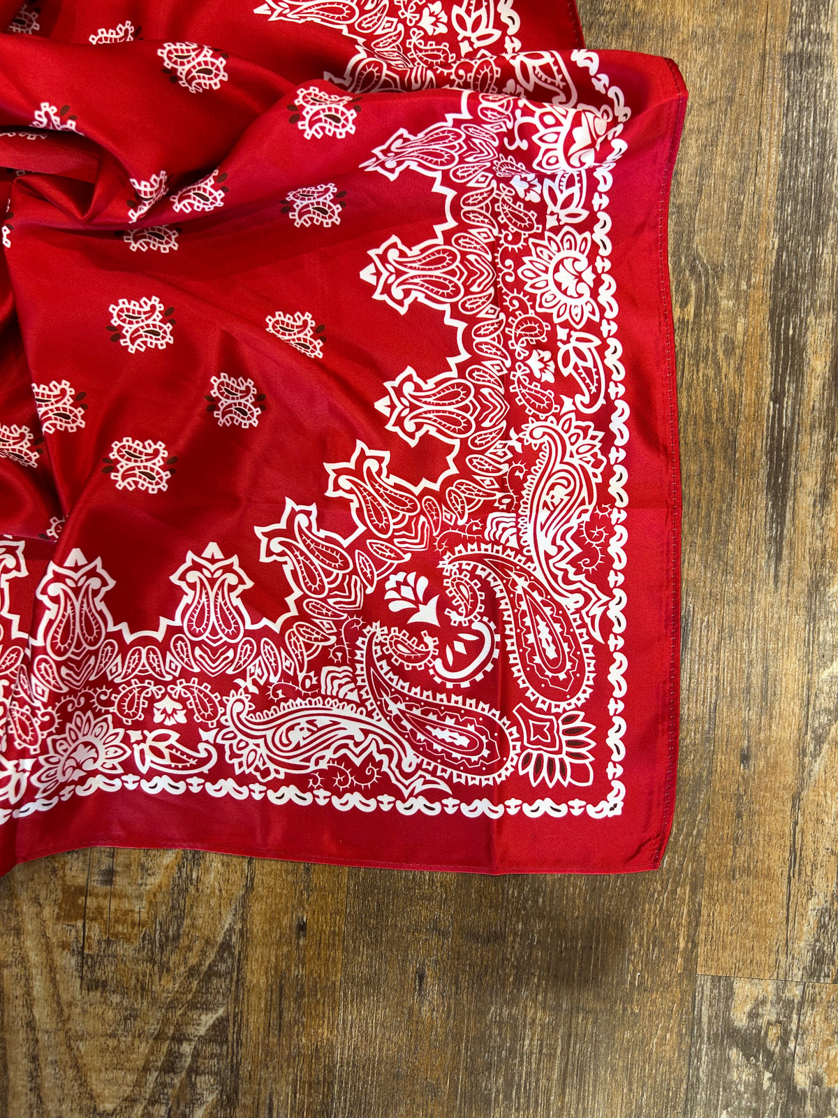 True Red Paisley Silk Bandana