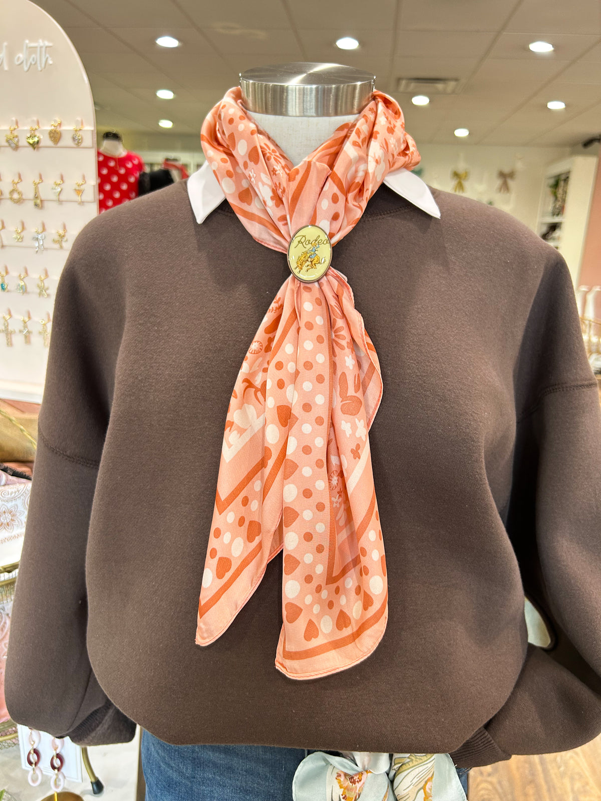 Pink Hearts & Florals Scarf