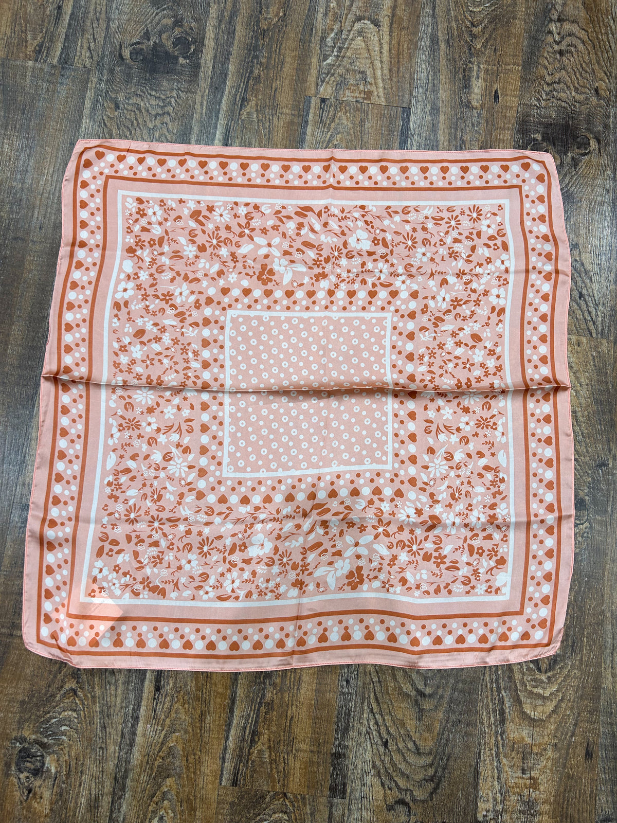 Pink Hearts & Florals Scarf