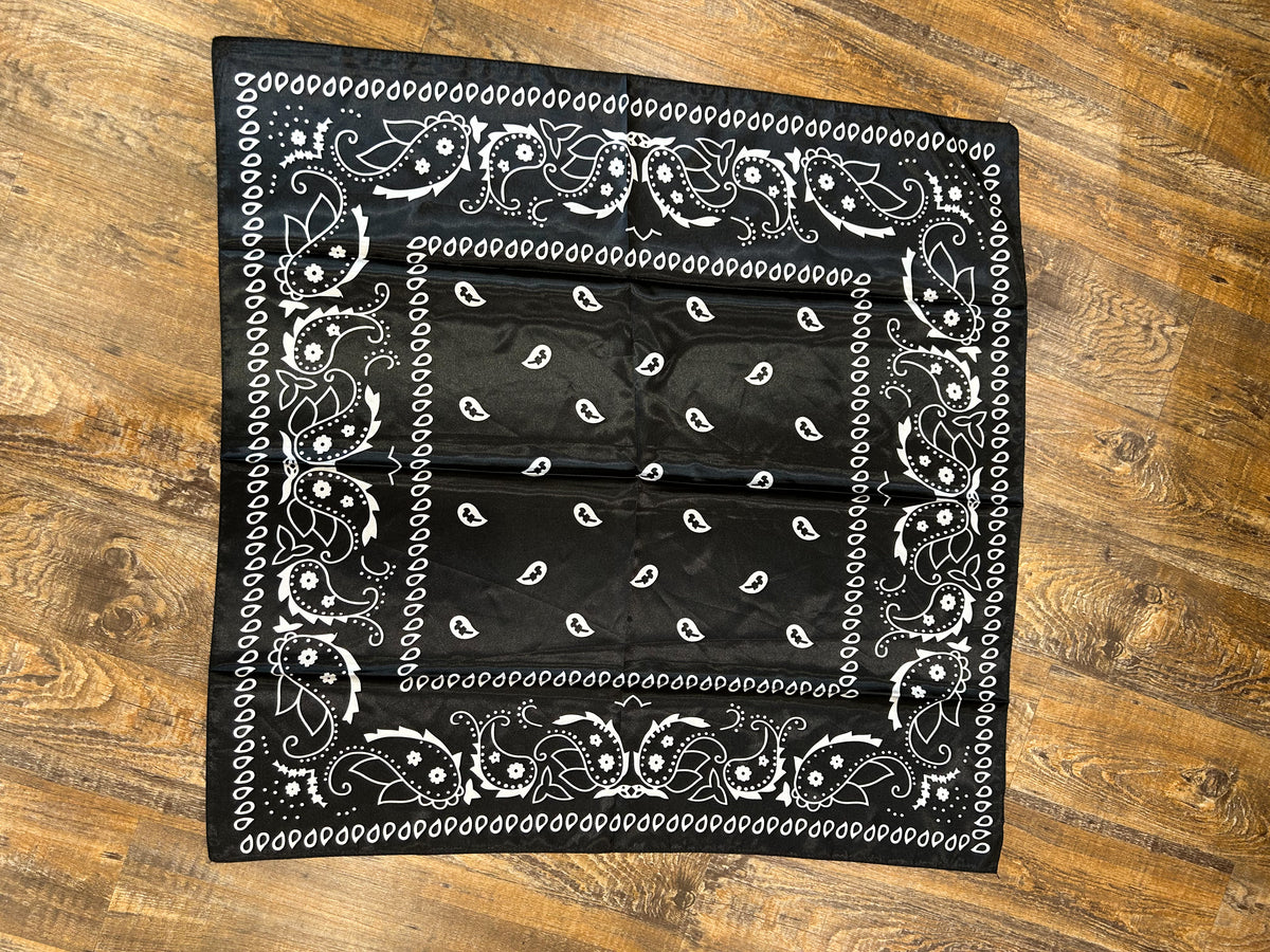 Large Black Bandana Scarf