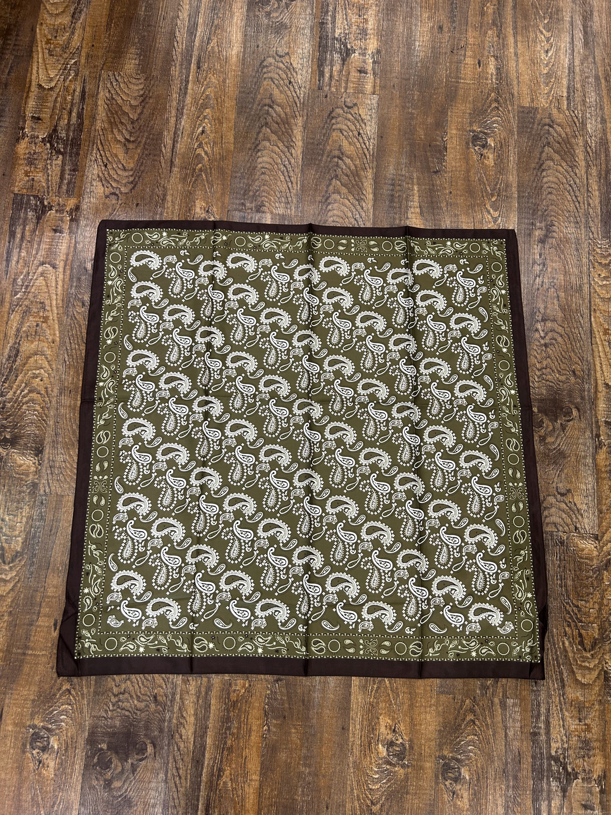 Large Olive Paisley Scarf