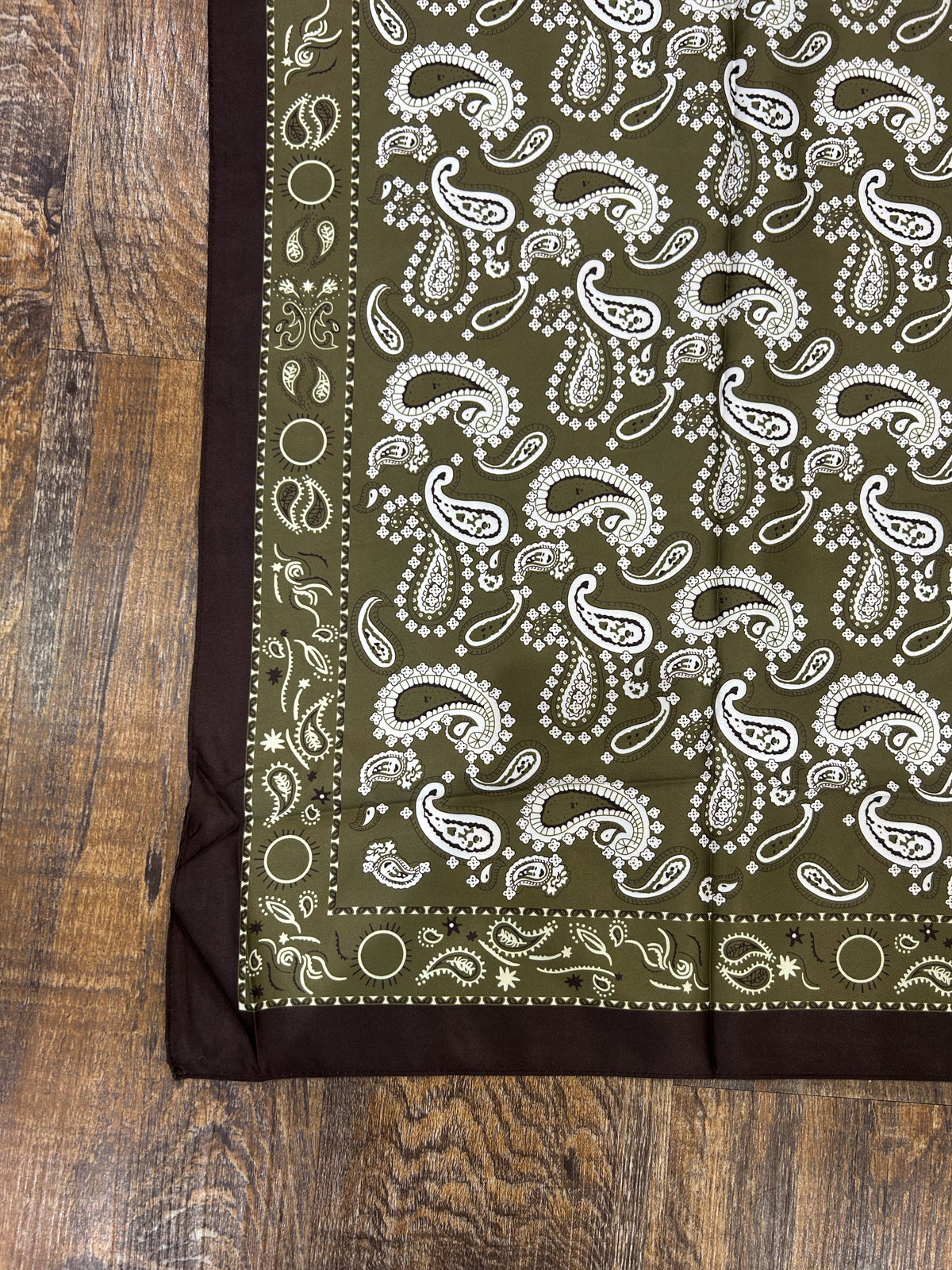 Large Olive Paisley Scarf