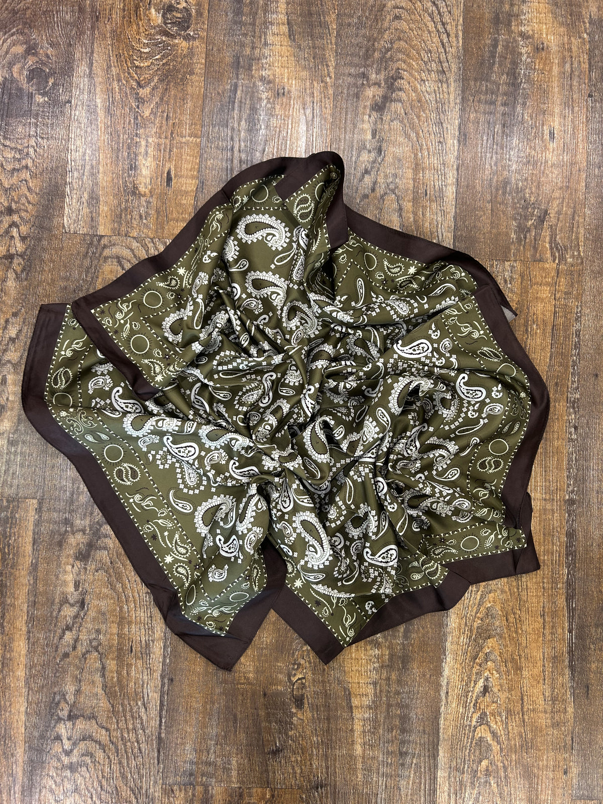 Large Olive Paisley Scarf