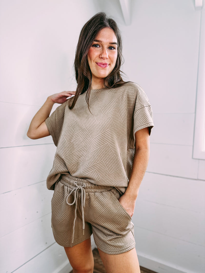 Claire Stitched Top - tan
