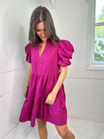 Fly Through Tiered Dress - orchid