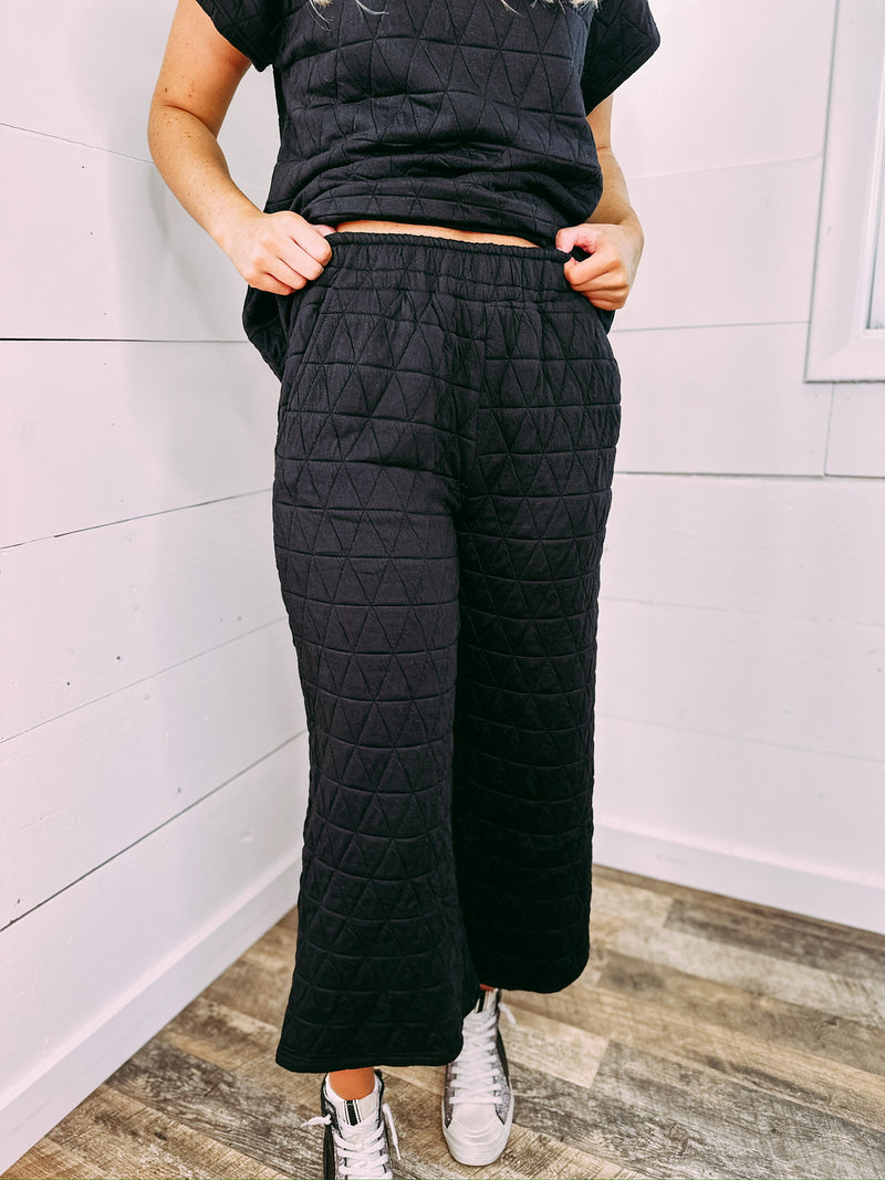 Elise Quilted Pants - black