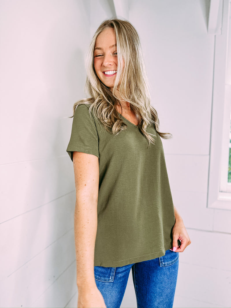 Different In Time Top - olive