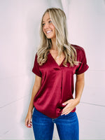 This Is Me Trying Blouse - burgundy