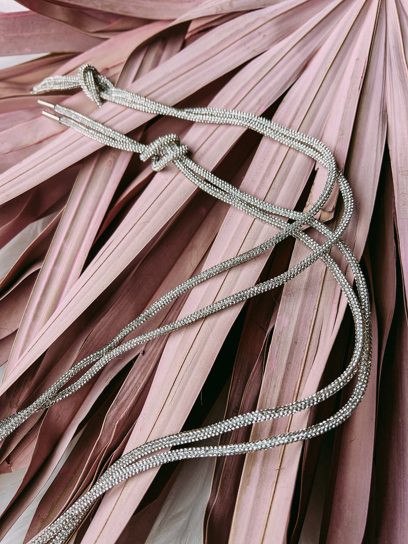 Crystal Rope Laces-  Silver