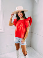 Lucky One Top - coral red