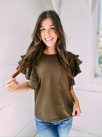 Come & Go Blouse - olive