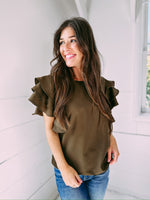 Come & Go Blouse - olive