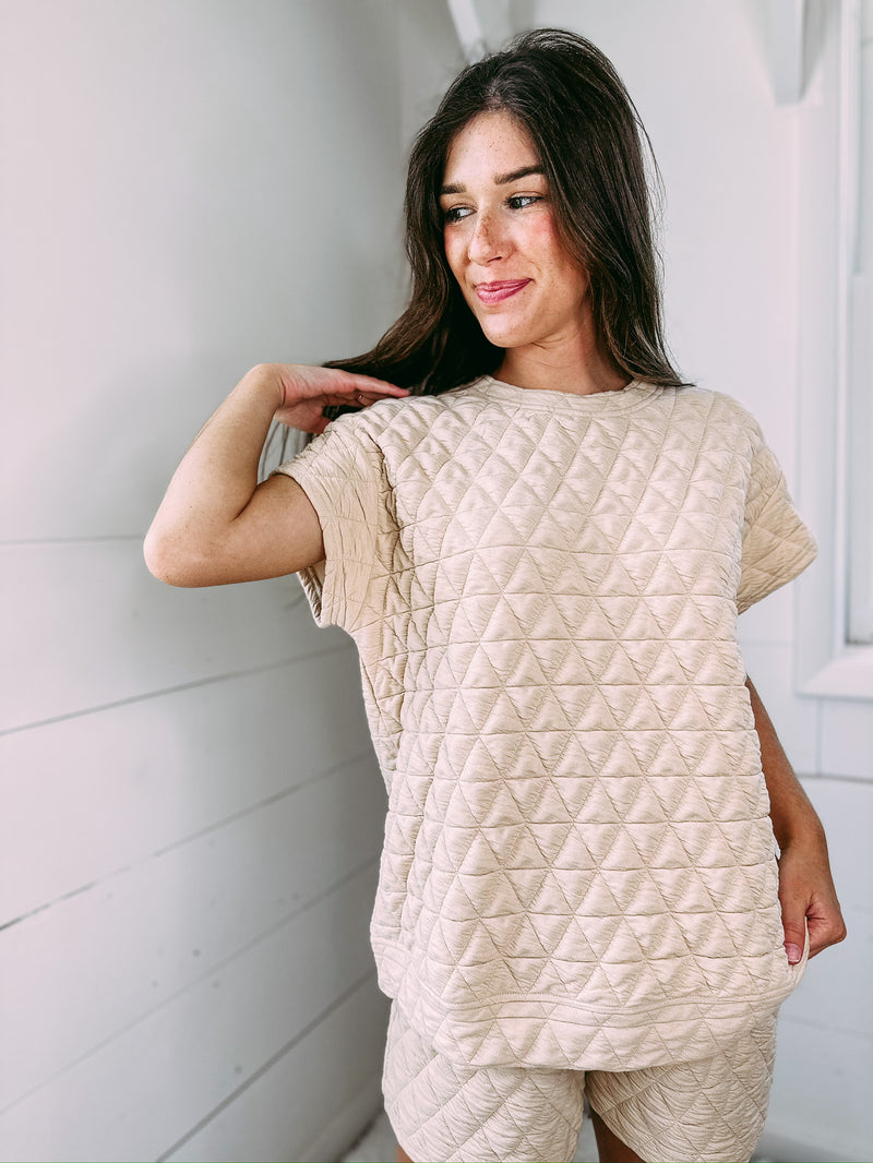 Elise Quilted Top - cream