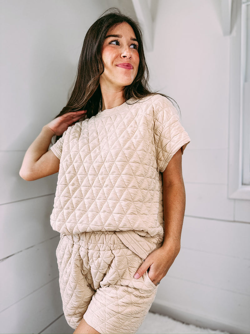 Elise Quilted Top - cream