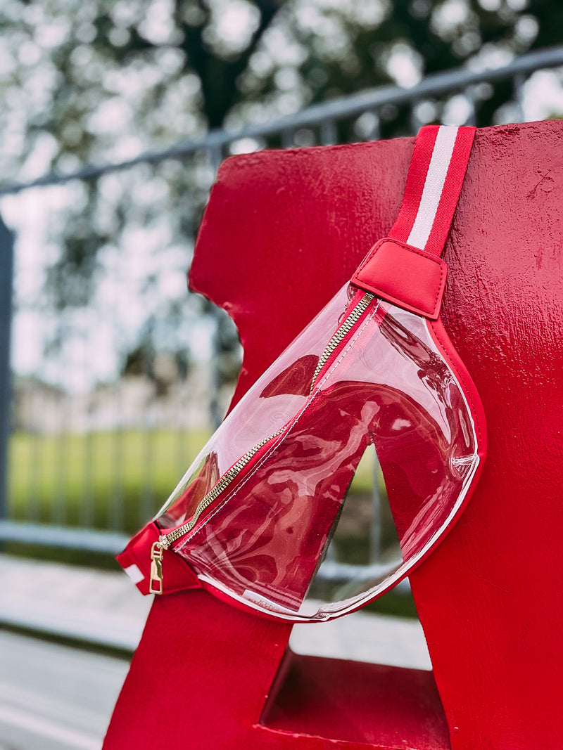 Clear Fanny Pack- Red