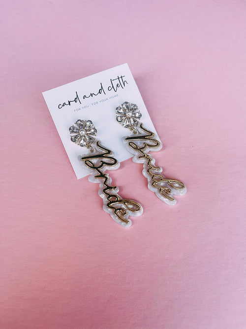 Dipped in Gold Acrylic Bride Earring