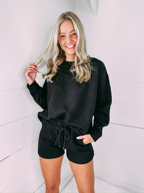 Claire Stitched Sweater - black
