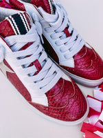 Riley Sneakers - Dark Red Snake