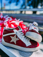 Riley Sneakers - Dark Red Snake