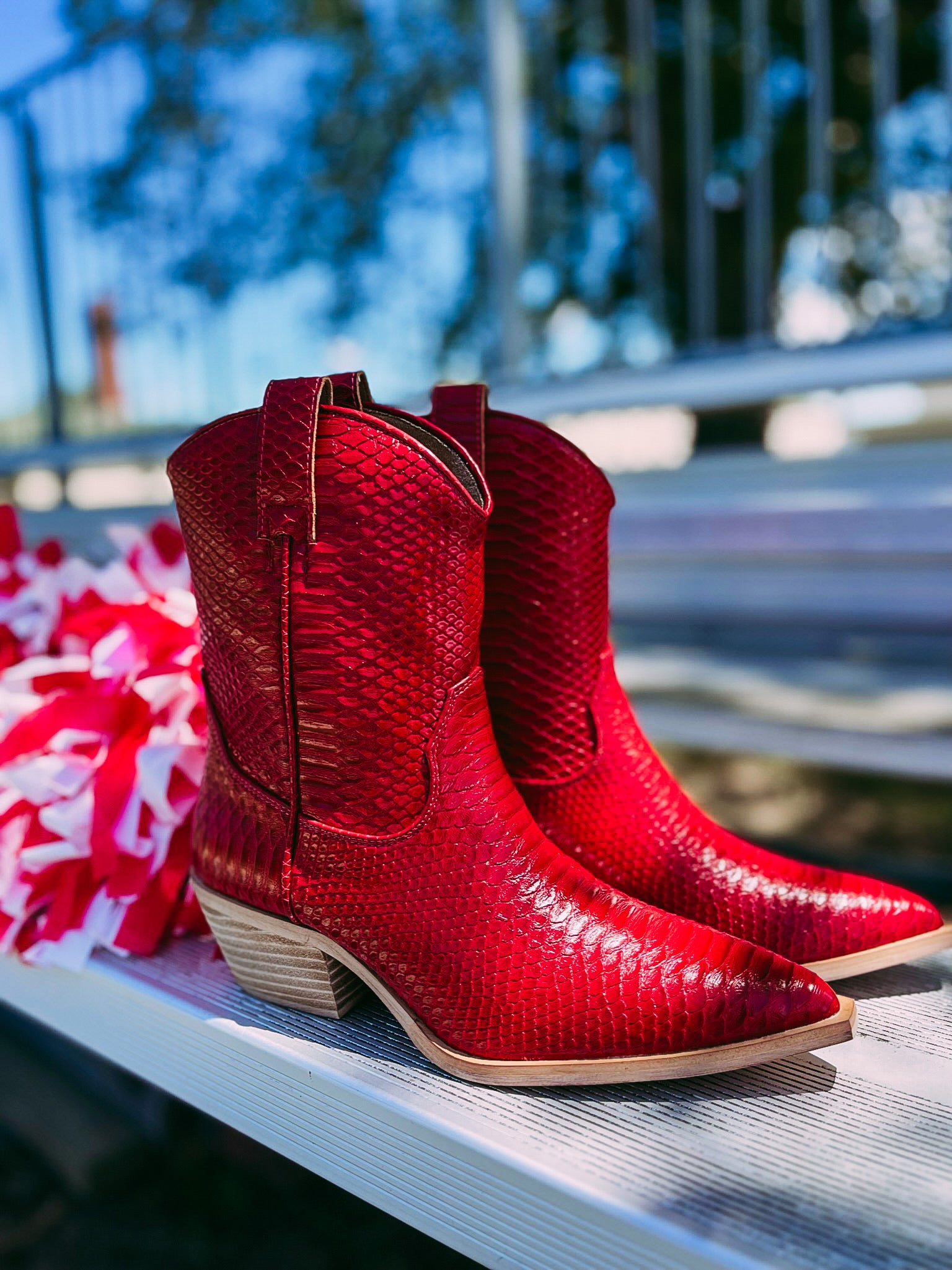 ZouZou Cowboy Boot- Dark Red Snake