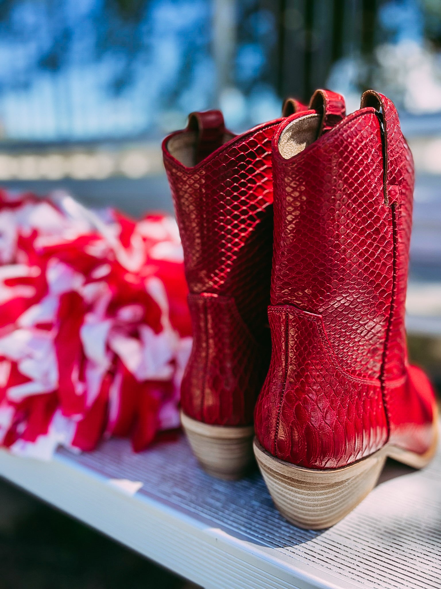 ZouZou Cowboy Boot- Dark Red Snake