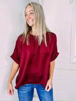 Chain Reaction Oversized Top - burgundy