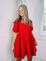 Glorious Day Babydoll Dress - red