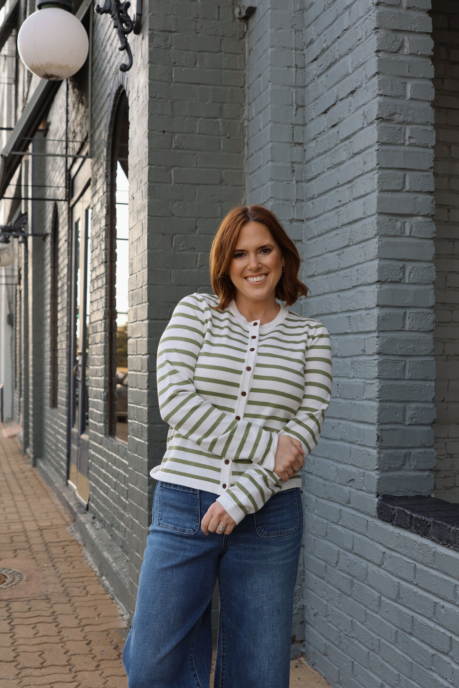 Ihluls Sweater Cardigan - Small Iguana Stripe