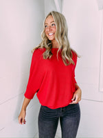 Kari Short Sleeve Top - red