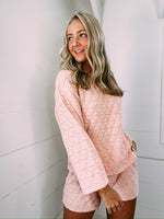 Elise Quilted Sweater - blush