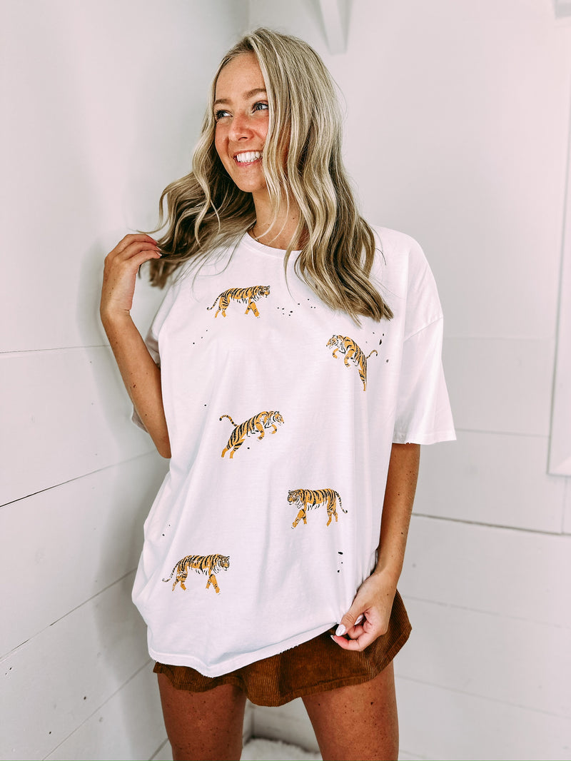 Tigers Oversized Tee - white