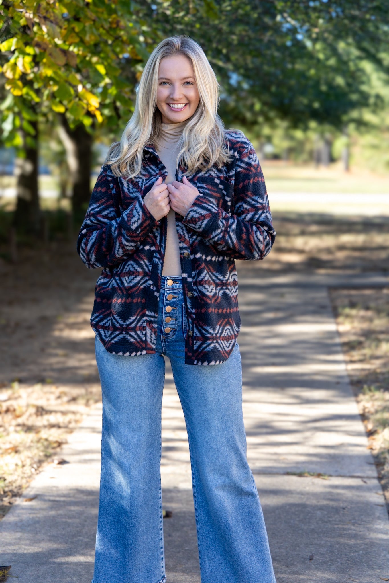 Chayton Jacket - Navy Rust Aztec