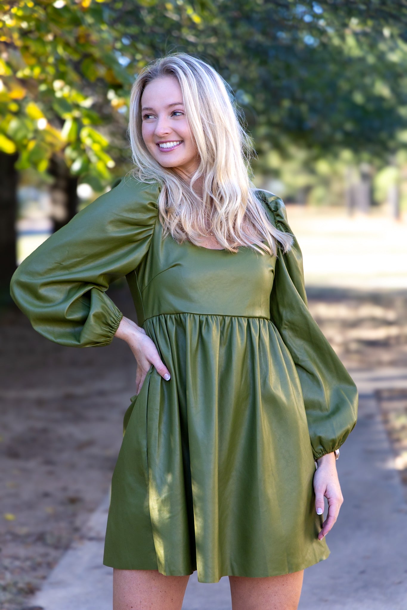 Jackie Babydoll Dress - Olive