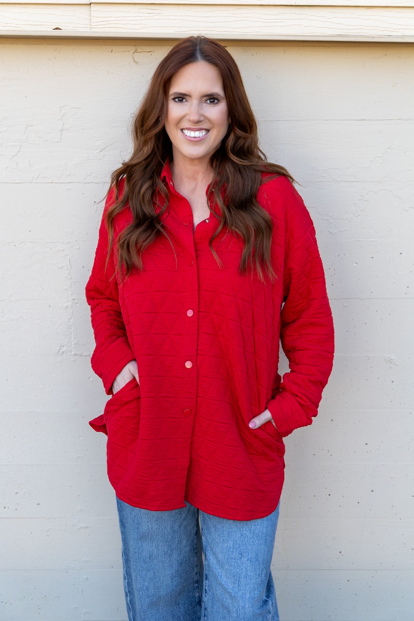 Rosalina Quilted Shacket - Red