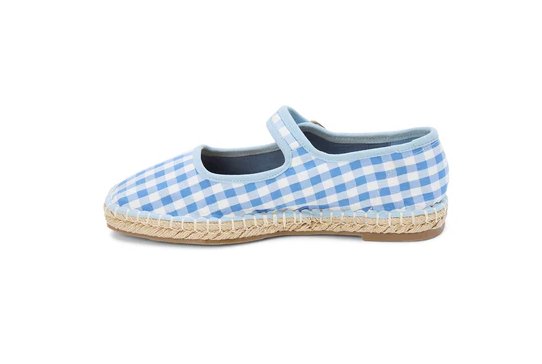 Meg Mary Jane Flat- Blue Gingham