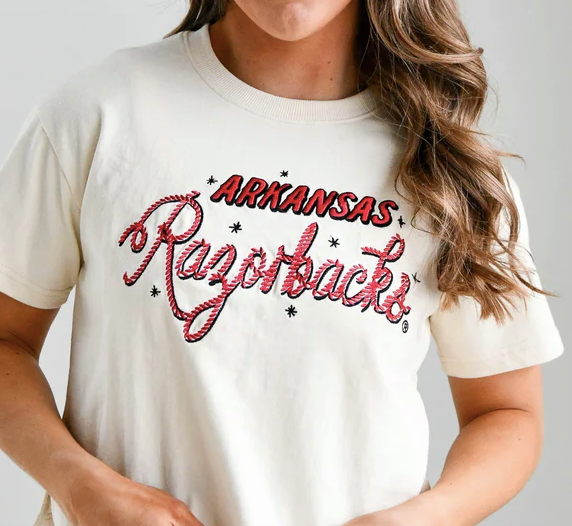 Arkansas Lasso Luxe Heavyweight Crop Tee