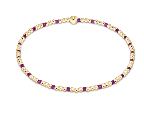 egirl Hope Sincerity Pattern 2mm Bead Bracelet - Fuchsia