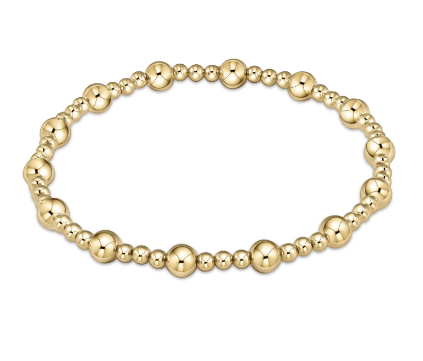 Extends Classic Sincerity Pattern 5mm Bead Bracelet - Gold